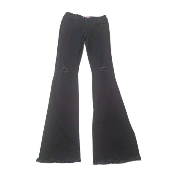 Denim - YMI‎ WannaBettaButt Black Distressed Flare Jeans Women's Size 7/28 Raw Hem
